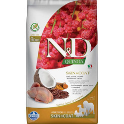 Farmina N&D Quinoa Grain Free Skin & Coat All Breeds Adult with Quail, Quinoa, Coconut & Turmeric 7kg