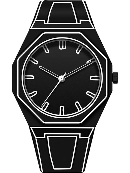 Ghetto 3D Style No-Name Polycarbonate Analog Quartz Watch Black