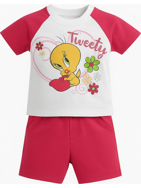 Πιτζαμάκι Σετ Καλοκαιρινό Tweety Beboulino Pink 80108580008