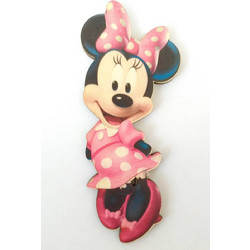 Minnie 10 εκτύπωση σε ξύλο - 10εκ ,2 τεμάχια με βάση, Όχι τρύπα