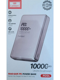 Earldom Powerbank ET-PB54 10000mAh Magsafe PD με Θύρα USB-C, ασημί