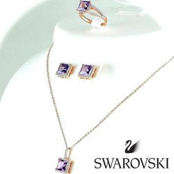 Ροζ χρυσό σετ Swarovski