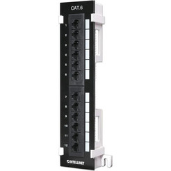 PATCHPANEL 12 PORT CAT6 UTP ΜΑΥΡΟ ΕΠΙΤΟΙΧΟ