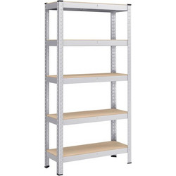Ράφι SONGMICS 5 Επιπέδων, Χωρίς Βίδες, 650 kg, 30x75x150 cm, Ασημί