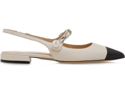 SOFIA BALDI SLINGBACK U457A20125C2 - ΜΑΥΡΟ OFF WHITE ΔΕΡΜΑ 35201-BLACK/OFF WHITE NAPPA LEATHER