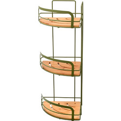 Εταζέρα Olive Series Μεταλλική Γωνιακή 3 Θέσεων 49x19.5x19.5cm Λαδί Estia