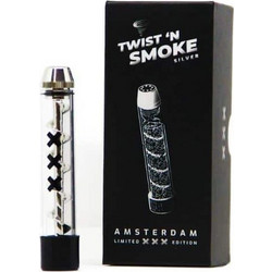Twist 'n Smoke Twisted Glass Blunt - Silver Amsterdam Special Edition