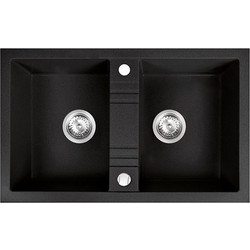 FERRO DRGM2/48/78BA Νεροχύτης Inox Αντιστρεφόμενος Μαύρος 78x48cm