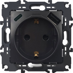 Acaelec Prime Πρίζα Σούκο Ασφαλείας & 2 USB (Type A+C) Ματ Ανθρακί (1000116405)