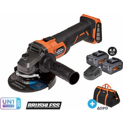 Krausmann U87020-24SB Γωνιακός Τροχός Μπαταρίας 20V 125mm 2x4Ah