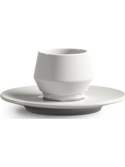 Φλυτζάνι Espresso λευκό ματ στοιβαζόμενο με πιατάκι στοιβαζόμενο Lunik 70ml