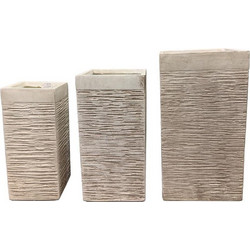 Espiel Σετ Κασπώ Fiberclay Μπεζ 64x34cm/57x28cm/50x23cm 3τμχ LOF119