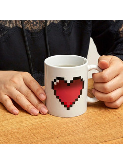 Κούπα Heat Change Kikkerland Pixel Heart 355ml. CU44
