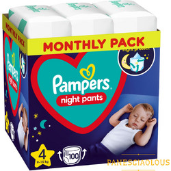 Pampers Night Pants Monthly Pack Πάνες Βρακάκι No4 9-15kg 4x25τμχ