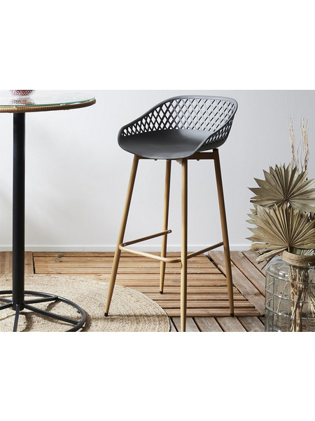 Σκαμπό μπαρ Malaga Home Deco Factory με διαστάσεις 45.5x47.6x88cm - Black HDO7286