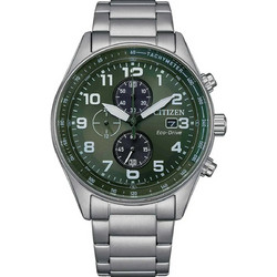 Citizen Eco-Drive Ανδρικό Ρολόι Χρονογράφος Solar με Ασημί Μεταλλικό Μπρασελέ CA0770-72X