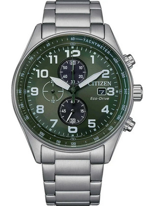 Citizen Eco-Drive Ανδρικό Ρολόι Χρονογράφος Solar με Ασημί Μεταλλικό Μπρασελέ CA0770-72X