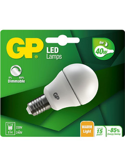GP - LED Lamp Mini Globe, E14, DIM, 6W (40W) 470lm
