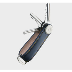 Orbitkey - Leather Key Organiser- Navy/Tan