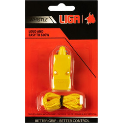 Σφυρίχτρα πλαστική με λουράκι (Plastic whistle with lanyard) LIGASPORT - ΚΙΤΡΙΝΟ - ONE SIZE - LIGA SPORT