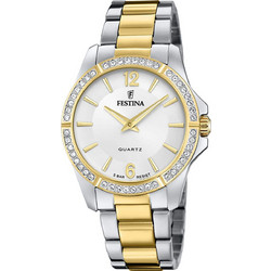 Festina Γυναικείο Ρολόι με Κίτρινο Ασημί Μεταλλικό Μπρασελέ F20594/1