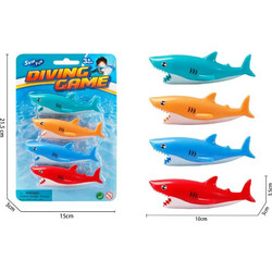 Sharks 10cm Diving Toys Swimming Pool Game for Underwater Play, 4pcs (MJR25-249)