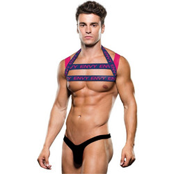 Envy Menswear Logo Harness Λουριά Στήθους Μπλε / Ροζ