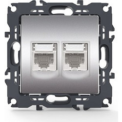 PRIME ΠΡΙΖΑ ΔΙΚΤΥΟΥ 2xRJ45 CAT6 UTP IP20 MAT ΑΛΟΥΜΙΝΙΟ ACA - 1000113303