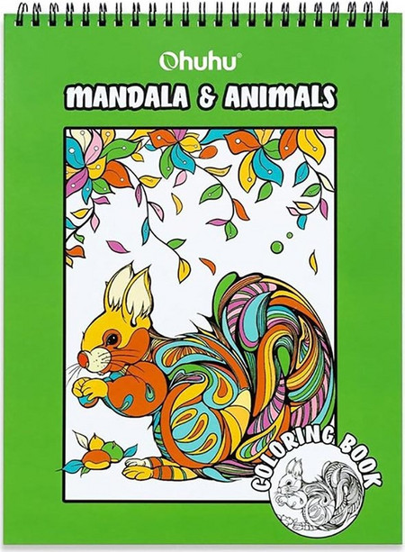 Βιβλίο Ζωγραφικής Coloring Book Bleedproof Animals and Mandala Y44-83000-63 Ohuhu