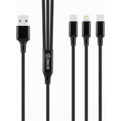 OBAL:ME 3in1 AllConnect Fast Charge USB-A/USB-C, Lightning, Micro-USB Cable 1.2m Black