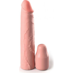Pipedream Fantasy X-tensions Elite Sleeve with Plug Κάλυμμα Επιμήκυνσης Πέους με Δόνηση 20.3cm Flesh