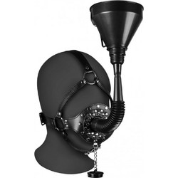 Ouch! Open Mouth Gag Head Harness with Piss Funnel