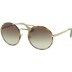 Prada 51SS 7S04K1 Γυναικεία Γυαλιά Ηλίου Στρογγυλά Μεταλλικά Χρυσά με Καφέ Degradee Φακό