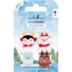 AMBITAS Invisibobble Kids Clipstar Cozy Snowy Friend 4 Τεμάχια