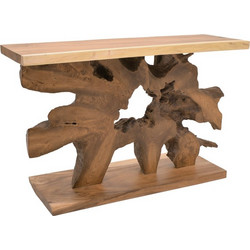 Κονσόλα Nasiol Inart teak ξύλο σε φυσική απόχρωση 120x40x75εκ