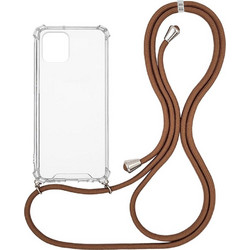Sonique Armor Clear Back Cover με Κορδόνι Brown (Samsung Galaxy A03 4G)