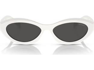 Prada PR26ZS 17K0/8Z Γυναικεία Γυαλιά Ηλίου Οβάλ Κοκάλινα Λευκά με Μαύρο Polarized Φακό