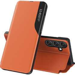 Eco Leather View Case elegant case with flap and stand function for Samsung Galaxy A26 - orange