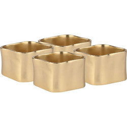 Estia Κρικοι Πετσετας μεταλλικοι Χρυσοι 4,5x3cm Σετ 4Τεμ. 07-36874