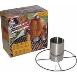 BBQ COLLECTION Στήριγμα Ψησίματος Κοτόπουλου για Μπάρμπεκιου με Ατσάλινη Ροτίσα Αναστροφής BBQ 01823888