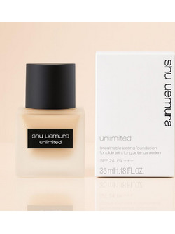 SHU Uemura Lightbulb Fluid Foundation & Sponge 574 Light Sand 27ml