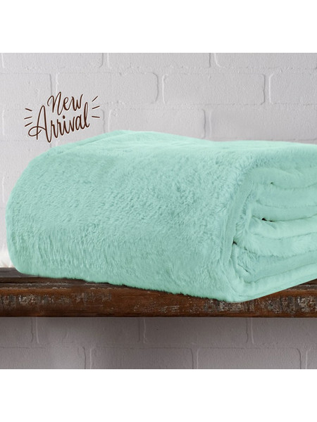 Cosy Life Κουβέρτα 2,6kg Thermo Mink(Οικολογική Γούνα)Υπέρδιπλη 220x240 Coral-Flannel Βελουτέ Μέντα