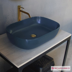 Scarabeo Glam Επικαθήμενος Νιπτήρας Μπάνιου Πορσελάνης 56x39cm Μπλε BAK-502-1804-600
