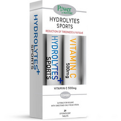 Power Health Hydrolytes Sports Stevia 20s + Vitamin C 500mg 20 Αναβράζοντα Δισκία