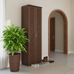 Pakoworld Παπουτσοθήκη Ξύλινη Sante Καφέ Μ60xΠ37xΥ183cm 123-000202