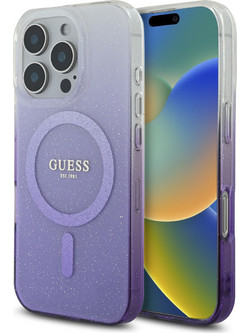 Guess Magsafe Glitter Gradient Hard Case Θήκη προστασίας από σκληρό πλαστικό - iPhone 16 Pro Μωβ - GUHMP16LHGRCELU