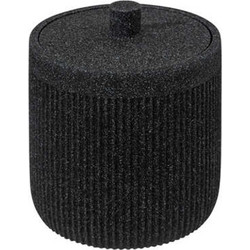 Δοχείο polyresin μαύρο με καπάκι Φ9,9 Η12cm