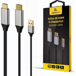 CABLEXPERT 4K HDMI MALE TO DISPLAYPORT MALE ADAPTER CABLE 2M BLACK RETAIL PACK