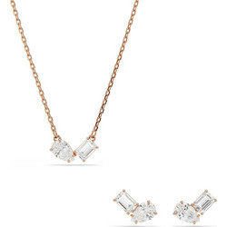 Swarovski γυναικείο σετ κοπή pear, οκταγωνική κοπή, λευκό, επιμετάλλωση σε ροζ χρυσαφί τόνο Mesmera - 5734246