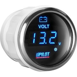 Βολτομετρο Ψηφιακο Μαυρο Με Λευκο Φως Black Digital Series 9-32V 52mm